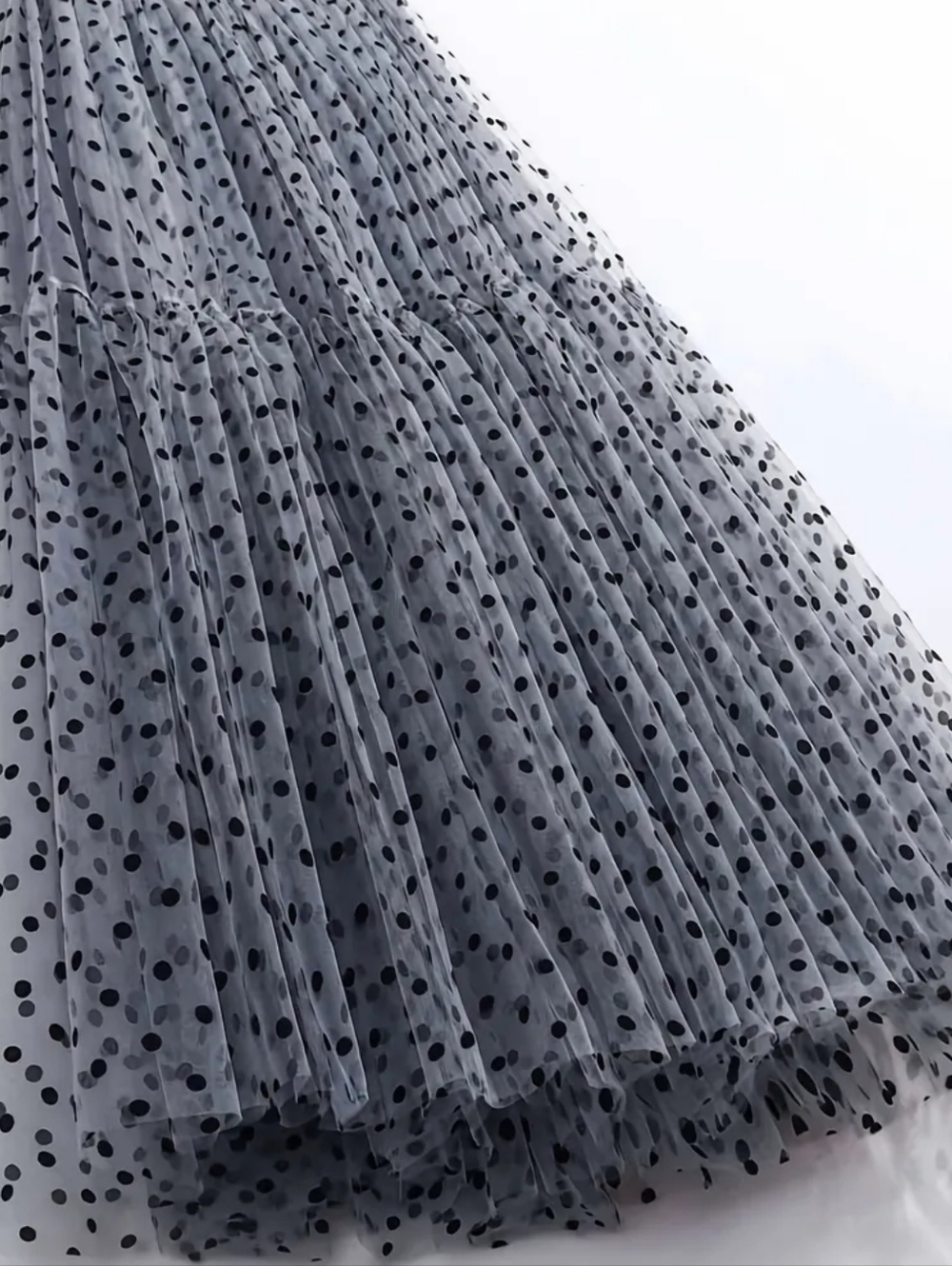 Polka Dot Skirt - Gray with Black Dots - Picture 2 of 5